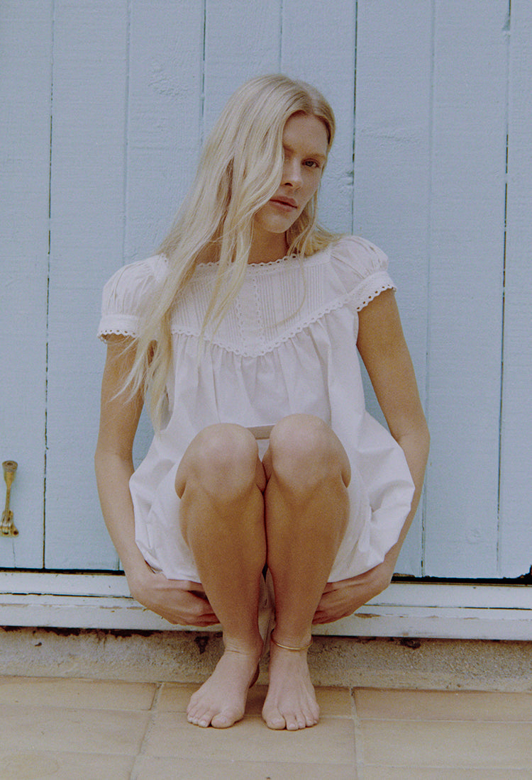 Brynn Ivory Cotton Poplin Dress