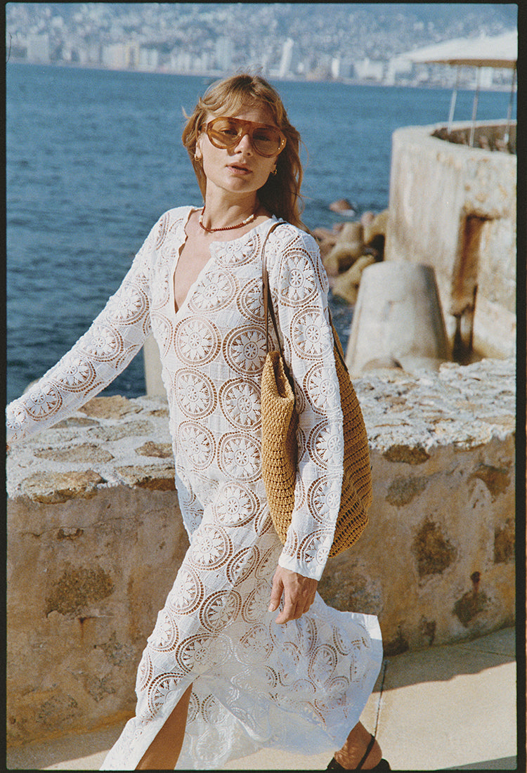 Martino White Crochet Dress