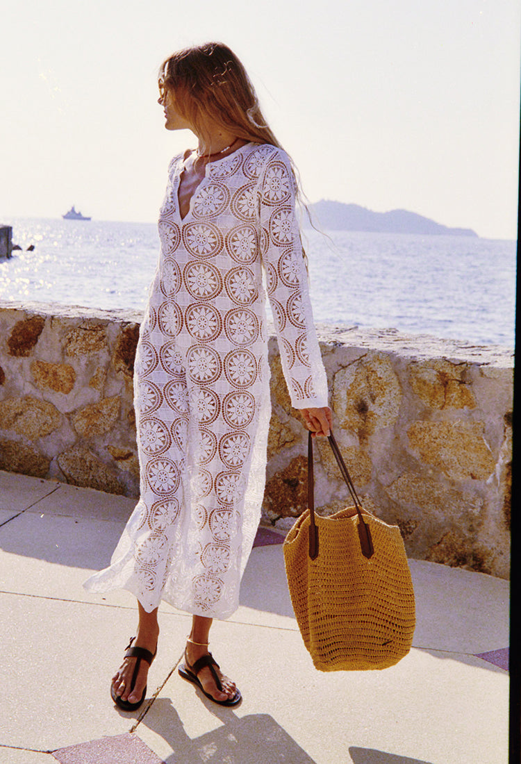 Martino White Crochet Dress