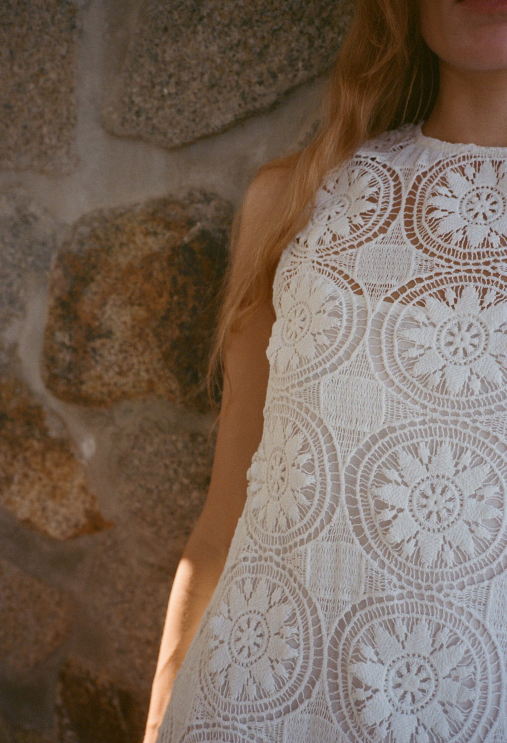 Indus White Crochet Dress