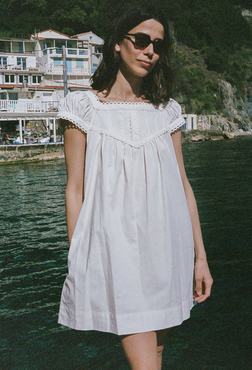 Brynn Ivory Cotton Poplin Dress