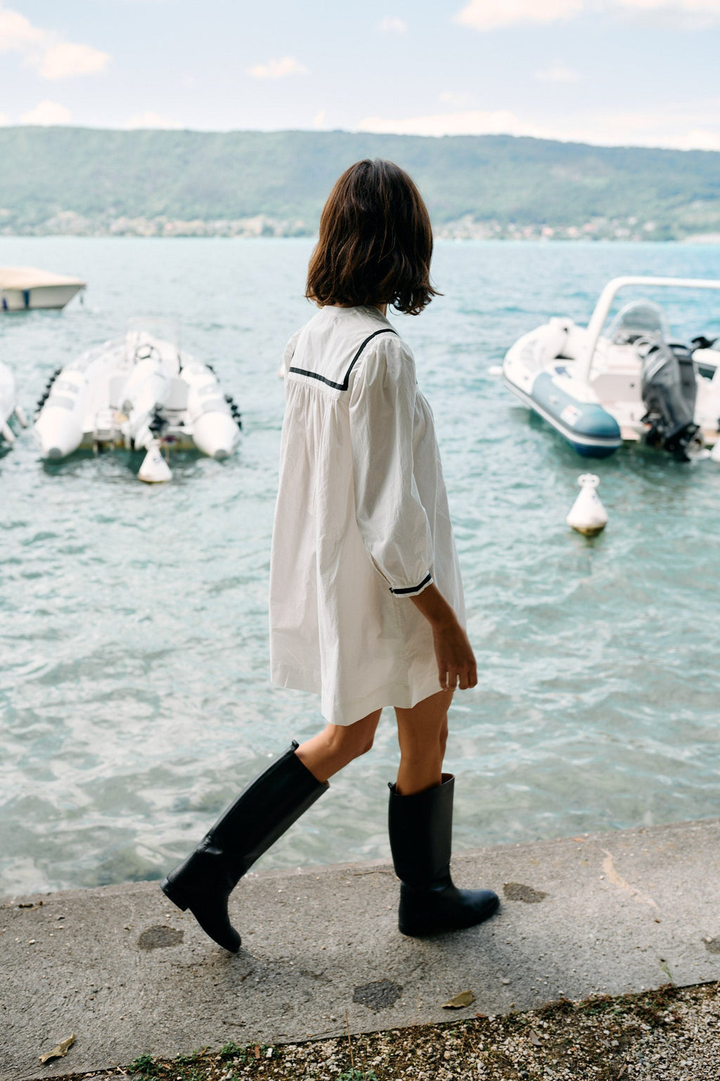Helena Dress White Cotton Poplin