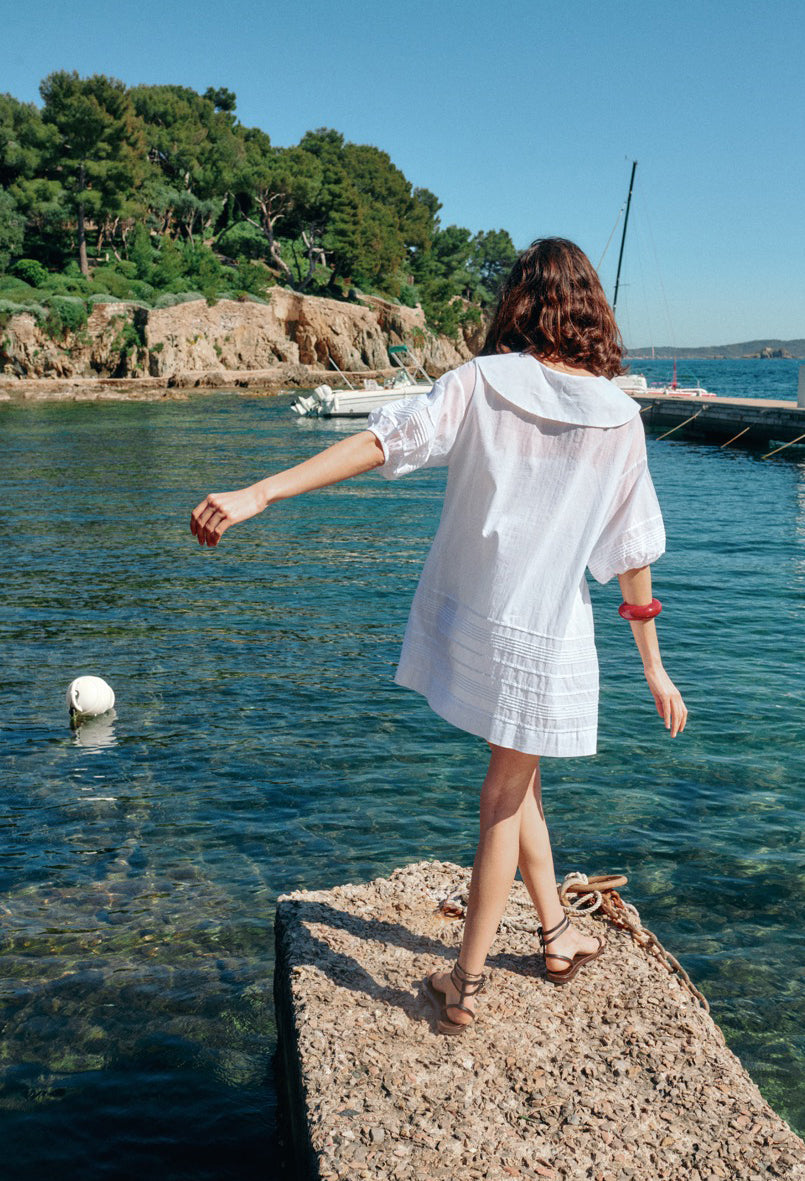 Isobel White Cotton Voile Dress