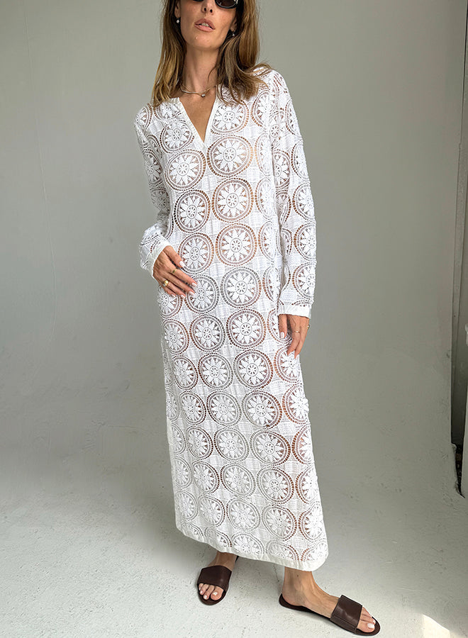 Martino White Crochet Dress